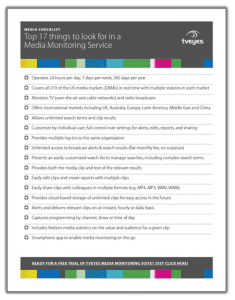 TVEyes Media Monitoring Checklist